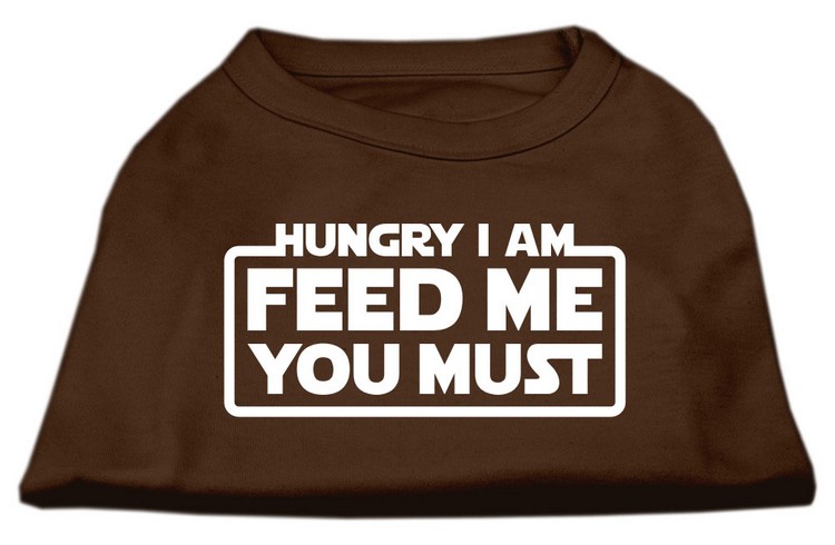 Hungry I Am Screen Print Shirt Brown XS